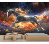 Pegasus Papier peint cheval céleste salon nébuleuse cosmique ciel peintures murales pour chambre à coucher, chambre d'enfant, salon mural 200 x 140 cm