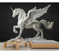 Pegasus Papier peint mural, sculpture murale, papier peint d'art moderne pour ferme, salon, chambre à coucher, canapé, arrière-plan TV - 350 x 256 cm
