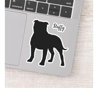 Pegatina Promotion American Staffordshire Terrier Staffy Inside Pitbull Bully Contour Silhouette Autocollant Voiture Camping-Car Ordinateur Portable Sticker Mural Couleur et Taille au Choix