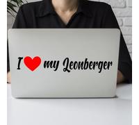 Pegatina Promotion J'adore Mon Autocollant de Chien Leonberger pour Voiture, Camping-Car, Ordinateur Portable, Sticker Mural (Couleur et Taille au Choix).