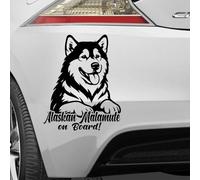 Pegatina Promotion on Board À Bord Autocollant Alaskan Malamute Autocollant Chien Voiture Camping-Car Ordinateur Portable Autocollant Mural Couleur et Taille au Choix
