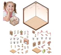 Pegatinas de casa de panda en 3D - Escenas de pegatinas Pegatinas de casa de panda en 3D hechas a mano Pegatinas de escenas en 3D con dibujos animados divertidos y adorables | Escena de pegatinas en 3