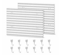 Pegboard Mural Modulable en Plastique , Blanc, 2 grandes planches horizont.