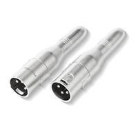 pegcabac Adaptateur audio XLR 3 broches mâle vers prise jack femelle 6,35 mm, adaptateurs de conversion de qualité professionnelle, câble audio, adaptateur de cordon de micro, argent 2 pièces