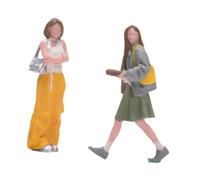 Pegciuho 2 Figurines Féminines à L'échelle 1/64, Modèle 3D, Figurine de Mini Employée de Bureau, Accessoire de Photographie pour Décors et Mises En Scène.