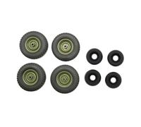 Pegciuho 4 Pneus et Roues de Rechange pour Voitures Miniatures RC Iron 1/12, Compatibles avec Les Camions RC, Noir Vert