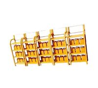 Pegciuho 5 Pièces Support Fût Essence Miniature Garage Outil Micro Atelier Auto Précis Pp Approprié Collection Présentation Scène Atelier Jeux Simulation, Jaune