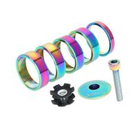 Pegciuho 5 Rondelles pour Potence Avant de Vélo, Entretoises pour Jeu de Direction, écrou étoile de 28,6 Mm, Joint de 5/10 Mm, pour Potence Avant