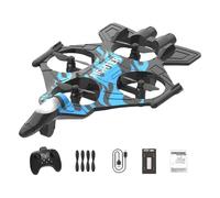 Pegciuho Avion Radiocommandé RC avec Flip à 360°, Prêt à Voler, Modèle de Chasseur Léger, Planeur de Loisir pour Débutants et Adultes, Bleu avec 1 Batterie