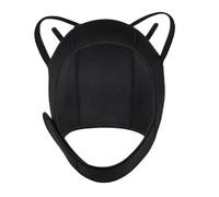Pegciuho Cagoule de Plongée en Néoprène avec Oreilles de Chat et Sangle de Menton, Oreille Noire et Blanche S