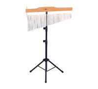 Pegciuho Carillon éolien, Instrument de Musique, Percussion, à Une Rangée, Barre de Tonalité avec Support, Réglable, Idéal pour Les Répétitions, Les Fêtes de F, Argent, 25 Notes