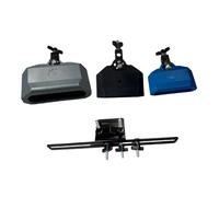 Pegciuho Ensemble de 3 Pièces pour Batterie : Pince, Bloc de Percussion, Cloches, Supports de Montage, Matériau PP, Son Clair, Idéal pour La Pratique En Groupe, Bleu Argent Noir
