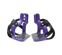 Pegciuho Étriers D'équitation, Selle en Aluminium, Support de Pied Antidérapant, étriers D'équitation Robustes pour Cage, Violet