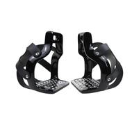 Pegciuho Étriers D'équitation, Selle en Aluminium, Support de Pied Antidérapant, étriers D'équitation Robustes pour Cage, Noir