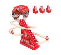Pegciuho Jeu de Toboggan électrique avec Le Père Noël Qui Monte Les Escaliers, pour Garçons et Filles, avec 6 Figurines de Père Noël