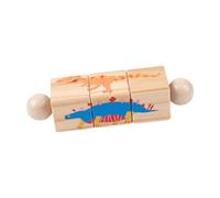 Pegciuho Jeu de Toupie, Puzzle éducatif pour Améliorer La Concentration, Blocs de Construction en Bois, Cadeau pour Filles, Dinosaure