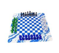 Pegciuho Jeu d'Échecs Quatre Joueurs Ensemble Échecs Stratégie Plateau Interactif Pièces Acrylique Portable Adapté Familles Soirées Jeu Convivialité, Style C