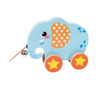 Pegciuho Jouets En Bois à Tirer pour Tout-petits Jouets à Pousser et à Tirer pour Animaux Jouet En Bois pour Animaux à Roue, Éléphant