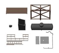 Pegciuho Kit de Train Miniature à L'échelle 1/87 Comprenant Un Réservoir d'eau à Assembler et des Accessoires pour Scène.