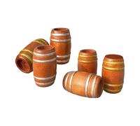 Pegciuho Lot de 6 Mini-tonneaux En Bois Ronds à Bordure Dorée/argentée pour Cornichons
