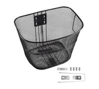 Pegciuho Panier Vélo Panier Avant Panier Métal Panier Pliable Capacité Spacieuse Rangement Courses Transport Pratique Convient Cyclistes Courses Balades, M with Short Brace
