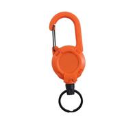 Pegciuho Porte-clés Rétractable Robuste, Anneau de Clés Portable, Porte-cartes D'identité à Enrouleur pour Les, La Randonnée et Le Trekking, Orange