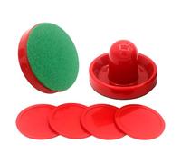 Pegciuho Poussoirs de Rechange pour Palets de Hockey sur Air, Palets, Poussoirs, Poignées de But, Bâtons pour Jeux Familiaux, Rouge, 5,8 cm