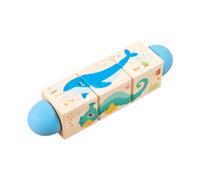 Pegciuho Puzzle Rotatif 3D Bois Jouet de Construction Bloc D'Éveil Motricité Fine Matériau Bois pour Développement Parent Enfant, Océan
