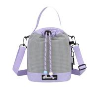 Pegciuho Sac Porte-Bouteille Bandoulière Multifonction avec Sangle Réglable Porte-Gourde Isotherme Poche Téléphone Matière Oxford pour Promenade Activités, Gris Violet