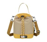 Pegciuho Sac Porte-Bouteille Bandoulière Multifonction avec Sangle Réglable Porte-Gourde Isotherme Poche Téléphone Matière Oxford pour Promenade Activités, Jaune Kaki