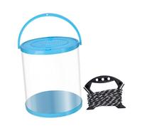 Pegciuho Seau à Leurres, Récipient à Eau Pliable avec Poignée et Couvercle En Maille, Seau Pliable avec Corde pour Extérieur, Jardin, Navigation, Bleu 11l 25x28cm