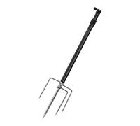 Pegciuho Support de Lampe de Pêche avec Piquet de Sol, en Métal, Perche Extensible, Base à Quatre Pieds, Montage Rapide, Idéal pour Les Pêcheurs, Le Camping, L, Noir