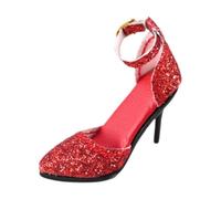 Pegciuho Talons Hauts pour Poupées, échelle 1/6, pour Figurines Articulées de 30 Cm, Coffret de Jeu, Rouge