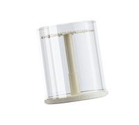Pegciuho Vitrine de Présentation Figurine Boîte de Rangement Rotative Présentoir Tournant Porte Polyvalent Matière PP Transparent Adaptée Au Bure, Couleur Crème