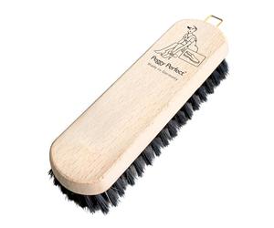 Peggy Perfect Brosse à chaussures Souple - 18 cm de long - Avec un mélange de poils noirs et naturels - Brosse en bois de hêtre de qualité supérieure pour nettoyer ou polir les chaussures en douceur.