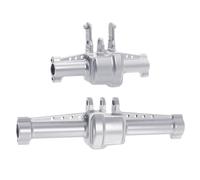 PEGGYLIN Carter d'essieu Avant et arrière en Aluminium CNC TRX4M avec Couvercle, adapté aux chenilles RC 1/18 Traxxas TRX4-M K10, pièces de Mise à Niveau Accessoires(Silver Set)