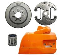 PEGGYLIN Couvercle latéral d'embrayage de frein de chaîne de tronçonneuse et tambour d'embrayage .325 "7T adapté for Husqvarna 340 345 350 avec pièces de rechange de roulement à aiguilles