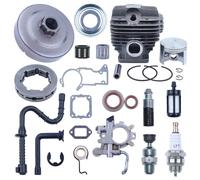 PEGGYLIN Kit cylindre-Piston 52mm adapté for Stihl MS440 044, pignon d'embrayage, jante de tambour, pompe à huile, cylindre, Piston, goupille, anneau, Circlip