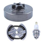 PEGGYLIN Kit d'assemblage de tambour d'embrayage à pignon droit 3/8 "-6T, adapté à Husqvarna 120 36 41 136 137 141 142 235 235E 240 236 avec bougie d'allumage