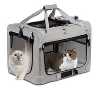 PEGIC Sac de Transport Extra Large pour 2 Chats, Sac de Transport Portable à côtés Souples pour Voyage, Utilisation en intérieur et en extérieur, 61 x 41 x 41 cm