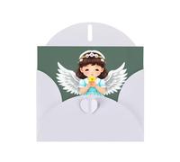 PEGQCVAM Carte de vœux avec petit ange - Blanc nacré - Papier cartonné de qualité supérieure pour toutes les occasions