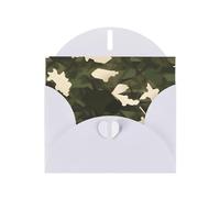 PEGQCVAM Carte de vœux camouflage militaire. Carte de vœux blanche nacrée, papier cartonné de qualité supérieure pour toutes les occasions