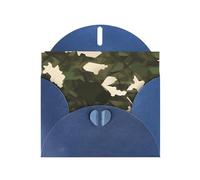 PEGQCVAM Carte de vœux camouflage militaire. Carte de vœux bleue nacrée, papier cartonné de qualité supérieure pour toutes les occasions