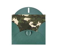 PEGQCVAM Carte de vœux camouflage militaire. Carte de vœux de luxe nacrée vert foncé, papier cartonné de qualité supérieure pour toutes les occasions