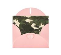 PEGQCVAM Carte de vœux camouflage militaire. Carte de vœux rose nacrée, papier cartonné de qualité supérieure pour toutes les occasions