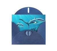 PEGQCVAM Carte de vœux motif baleines des mers profondes. Carte de vœux de luxe nacrée, papier cartonné de qualité supérieure pour toutes les occasions