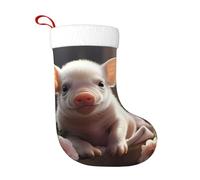 PEGQCVAM Chaussettes de Noël mignonnes en forme de jeune cochon. Un must have pour les familles de Noël, convient pour la décoration de vacances. Une atmosphère chaleureuse de vacances.
