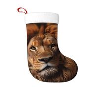 PEGQCVAM Les chaussettes de Noël The Lion's Gaze sont un must have pour les familles de Noël, adaptées pour la décoration de vacances. Une atmosphère chaleureuse de vacances.