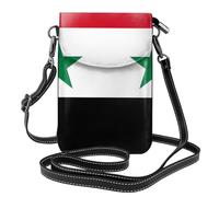 Pegqcvam Petit sac à main pour téléphone portable, motif drapeau de la République arabe syrienne, sac à bandoulière à imprimé floral, mini portefeuille en cuir synthétique avec bandoulière, fermeture