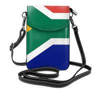Pegqcvam Petit sac à main pour téléphone portable, motif drapeau de l'Afrique du Sud, sac à bandoulière à imprimé floral, mini portefeuille en cuir synthétique avec bandoulière, fermeture magnétique